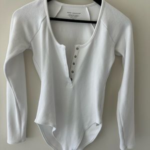 Good American Micro Rib Cotton Bodysuit size 2
